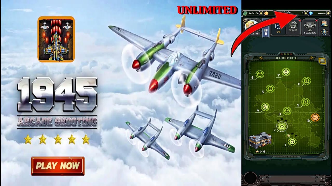 Fitur mod versi 1945 Air Force Mod Apk