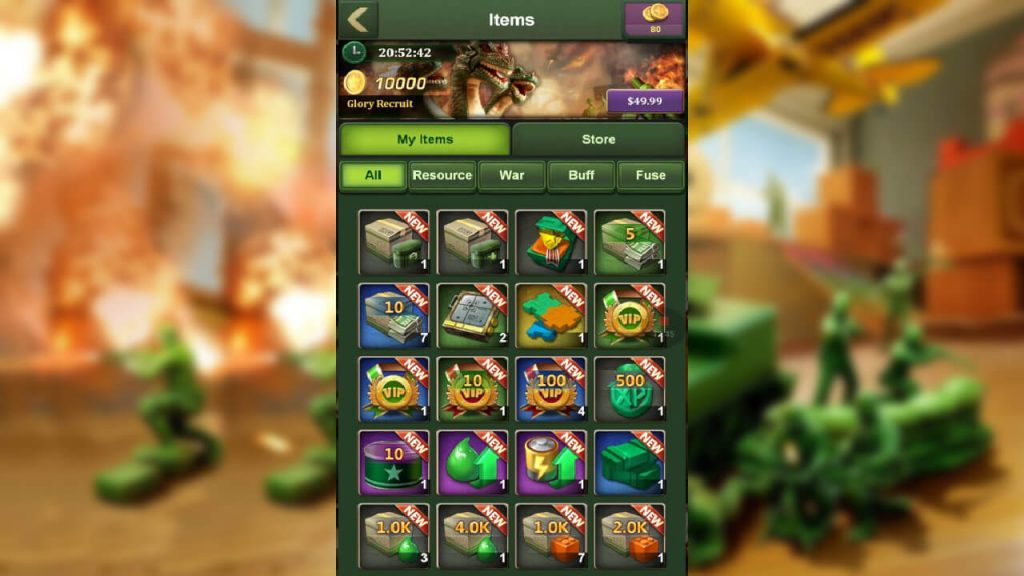 Các tính năng mod của phiên bản Army Men Strike Mod Apk