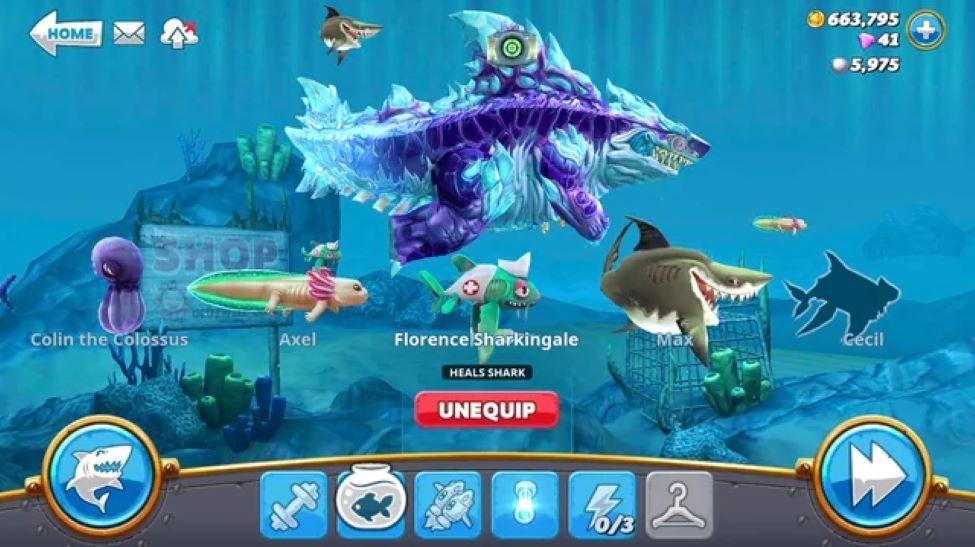 Gameplay of Hungry Shark World Mod Apk