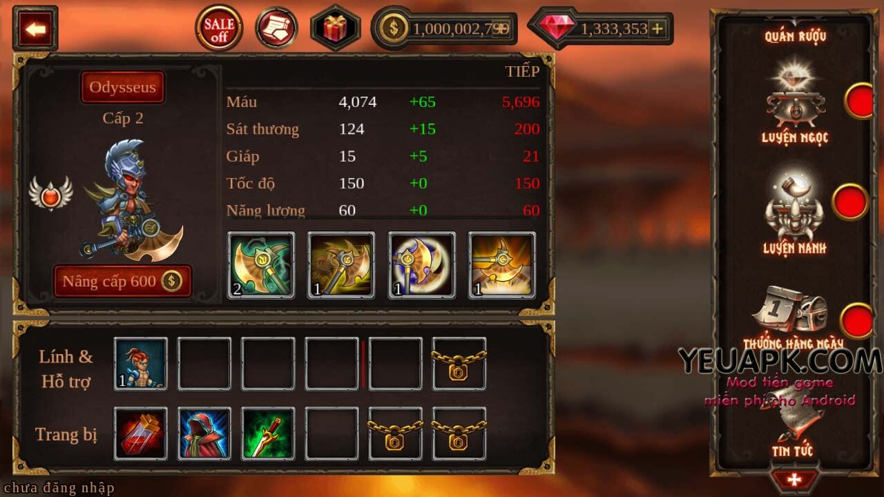 GamePlay của Hack Epic Heroes War